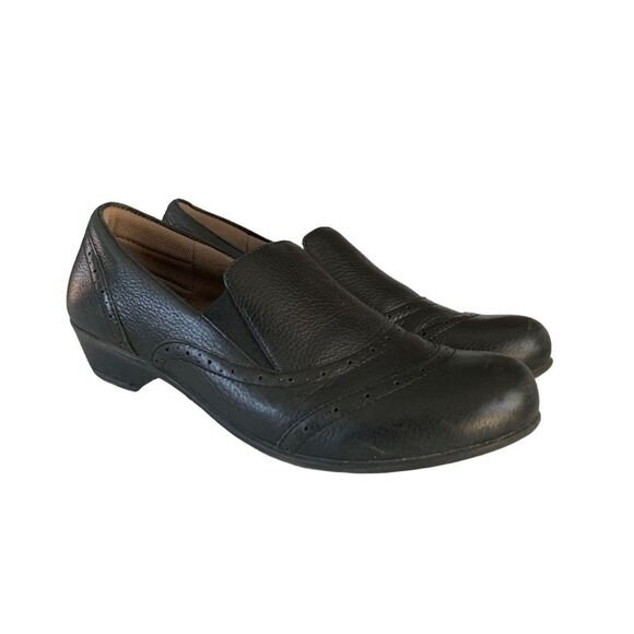 Comfortiva 8 Black Leather Slip on shoes- Women’s Pillowtop Memory Foam comfort - Picture 9 of 10